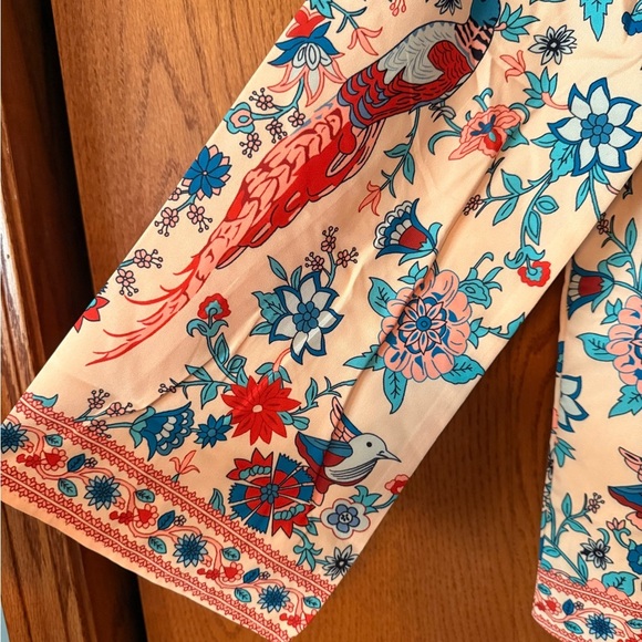 NWOT Women’s Boho Style Long Bell Sleeves Size Small Casual Blouse Orange - Picture 4 of 13